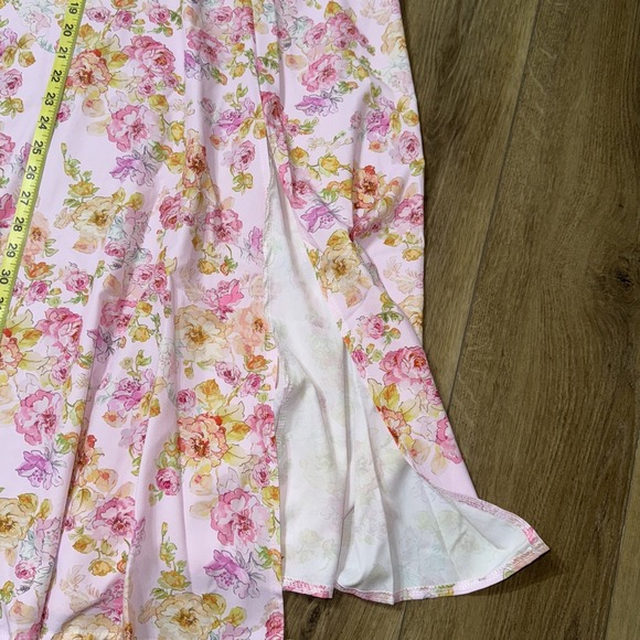 Pink Women's‎ Spring Floral Dress flowy beach maxi summer casual - Picture 3 of 6